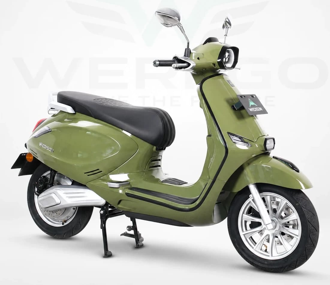 Wedison Athena electric motorcycle available for rent through Werigo in Bali, main product photo