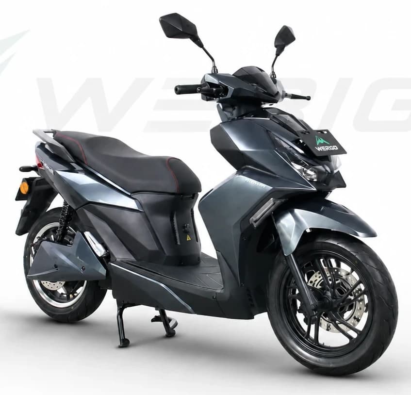 Wedison Victory electric motorcycle available for rent through Werigo in Bali, main product photo